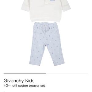 Givenchy Kids White and Blue Cotton Set